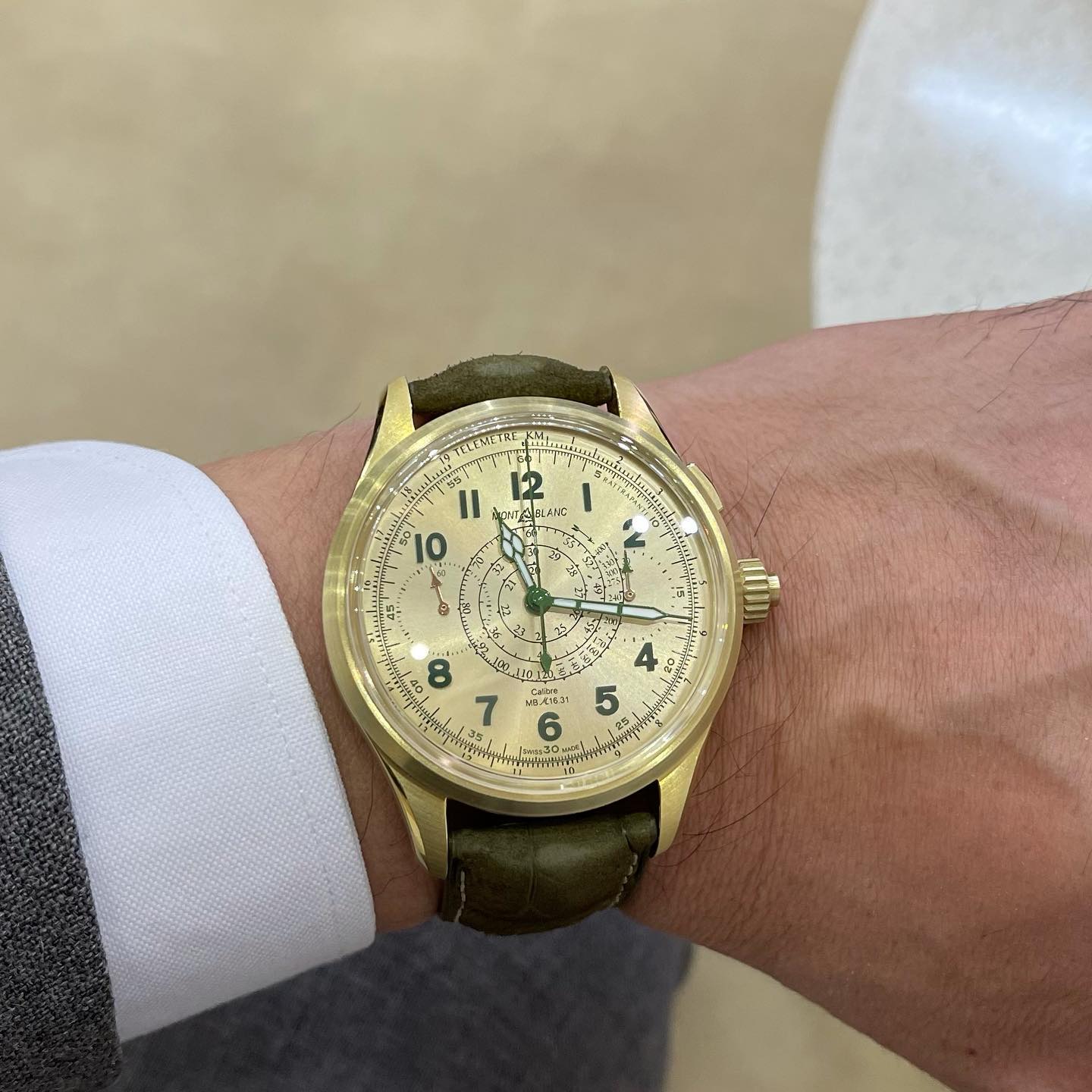 Montblanc 1858 Split-Second Chronograph in Lime Gold (2021)
