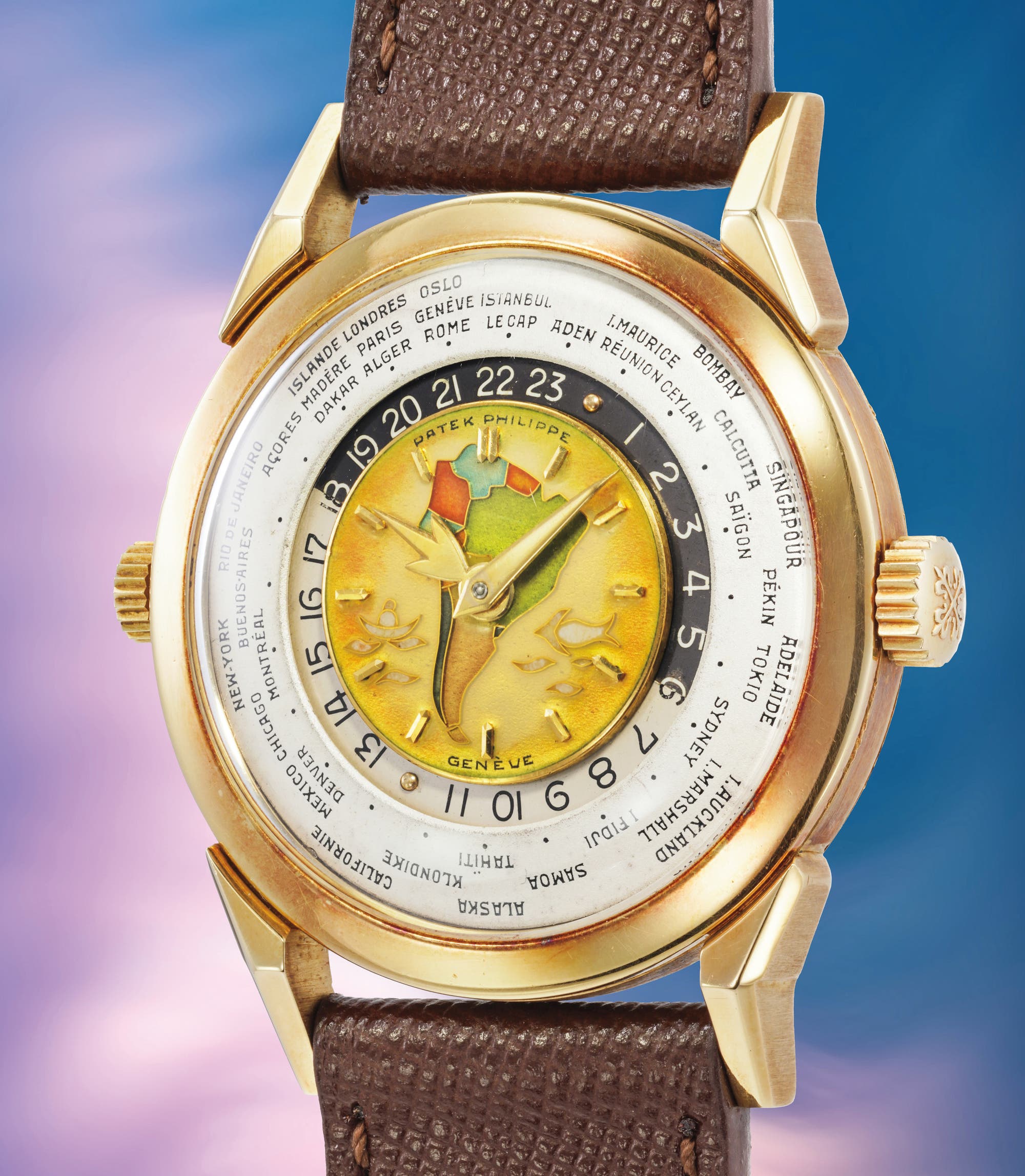 Patek Philippe “Polychrome Two-crown World-time”, “Doppia Corona Policromo” (1953)